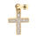 Classic Estate 14K Yellow Gold Cross Diamond 25MM Pendant 