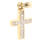 Classic Estate 14K Yellow Gold Cross Diamond 25MM Pendant 