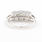 Retro Estate 14K White Gold Diamond Two Piece Ring Earrings Jewelry Set