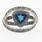 NEW Modern Ladies 925 Silver London Blue Topaz Diamond Right Hand Cocktail Ring