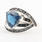 NEW Modern Ladies 925 Silver London Blue Topaz Diamond Right Hand Cocktail Ring