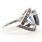 NEW Modern Ladies 925 Silver London Blue Topaz Diamond Right Hand Cocktail Ring