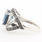 NEW Modern Ladies 925 Silver London Blue Topaz Diamond Right Hand Cocktail Ring