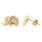 Classic 14k Yellow Gold Round Zirconia Elephant Push Back Studs