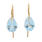 Modern 14k Yellow Gold Blue Topaz Pear Cut Gemstone 14.70CTW Drop Earrings