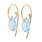 Modern 14k Yellow Gold Blue Topaz Pear Cut Gemstone 14.70CTW Drop Earrings