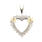 Vintage Estate Ladies 10K White Yellow Gold Diamond Heart Pendant - 20MM