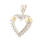 Vintage Estate Ladies 10K White Yellow Gold Diamond Heart Pendant - 20MM