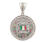 Modern Sterling Silver 925 Mexican Flag Red White Green Round Cubic Zirconia Pendant