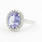 Modern Ladies 14K White Gold Iolite Diamond 2.25CTW Cocktail Ring Jewelry 