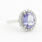 Modern Ladies 14K White Gold Iolite Diamond 2.25CTW Cocktail Ring Jewelry 