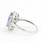 Modern Ladies 14K White Gold Iolite Diamond 2.25CTW Cocktail Ring Jewelry 