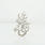 Delightful 14K White Gold Round Diamond Encrusted Flower Brooch