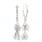 Exquisite Vintage Estate Ladies 925 Silver Bead Hoop Chandelier Earrings - 55MM