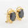 Vintage Estate 18K Yellow Gold Onyx Gemstone Omega Back Earrings 