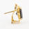 Vintage Estate 18K Yellow Gold Onyx Gemstone Omega Back Earrings 