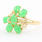 Fine Vintage Estate 14K Yellow Gold Jade Cabochon 2.40CTW Cluster Cocktail Right Hand Ring