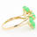 Fine Vintage Estate 14K Yellow Gold Jade Cabochon 2.40CTW Cluster Cocktail Right Hand Ring