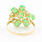 Fine Vintage Estate 14K Yellow Gold Jade Cabochon 2.40CTW Cluster Cocktail Right Hand Ring