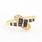 Estate 14K Yellow Gold Blue Spinel Diamonds 0.45CTW Right Hand Cocktail Ring