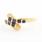 Estate 14K Yellow Gold Blue Spinel Diamonds 0.45CTW Right Hand Cocktail Ring