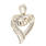 Classic Ladies 14K White Gold Diamond Heart 30MM Pendant