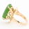 Vintage Estate 18K Yellow Gold Nephrite Cabochon Cocktail Right Hand Ring