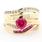 Exquisite Vintage Classic Estate Ladies 9K Yellow Gold Ladies Heart Spinel Ring 