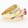 Exquisite Vintage Classic Estate Ladies 9K Yellow Gold Ladies Heart Spinel Ring 