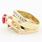 Exquisite Vintage Classic Estate Ladies 9K Yellow Gold Ladies Heart Spinel Ring 