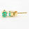 Classic Estate 18K Yellow Gold Emerald 0.80CTW BirthStone Push Back Earrings