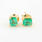 Classic Estate 18K Yellow Gold Emerald 0.80CTW BirthStone Push Back Earrings