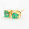 Classic Estate 18K Yellow Gold Emerald 0.80CTW BirthStone Push Back Earrings