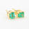 Classic Estate 18K Yellow Gold Emerald 0.80CTW BirthStone Push Back Earrings