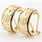 Classic Estate Ladies 14K Yellow Gold Huggie Ornate Flower Cut Out Hoop Earrings 