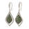 NEW Modern Ladies 10K White Gold Green Diamond 2.25CTW Dangle Fish Hook Earrings