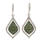 NEW Modern Ladies 10K White Gold Green Diamond 2.25CTW Dangle Fish Hook Earrings