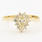 Estate 14K Yellow Gold Pear Diamond Halo 0.50CTW Right Hand Ring Jewelry