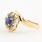 Classic Estate Ladies 10K Yellow Gold Blue Spinel Diamond Cocktail Ring 0.45CTW