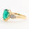 Estate Ladies 14K Yellow Gold Pear Cut Emerald Diamond May Birthstone Right Hand Ring