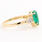 Estate Ladies 14K Yellow Gold Pear Cut Emerald Diamond May Birthstone Right Hand Ring