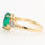 Estate Ladies 14K Yellow Gold Pear Cut Emerald Diamond May Birthstone Right Hand Ring