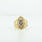 Majestic 14K Yellow Gold Round Diamond Tourmaline Crown Ring 