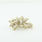 Spectacular Vintage 14K Yellow Gold Round Diamond Leaf Bow Brooch