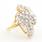 Classic Womens Vintage 14K Yellow Gold Diamond 2.65CTW Cluster Cocktail Ring 