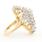 Classic Womens Vintage 14K Yellow Gold Diamond 2.65CTW Cluster Cocktail Ring 