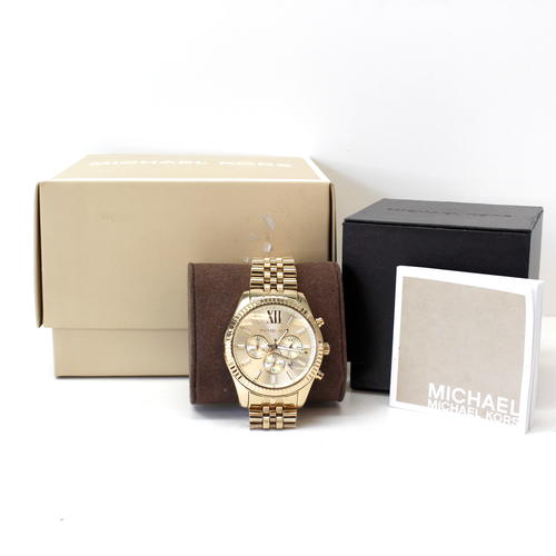 Men's Michael Kors MK-8281 Lexington Gold Tone Stainless Steel Chronograph  Watch 