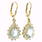 Estate 925 Silver Yellow Tone Blue Pear Cut Topaz Zirconia French Back Earrings