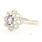 Estate Ladies 925 Silver Purple Oval Cut Amethyst Cocktail Ring Size 7.75