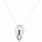 Estate Silver 925 18" Box Chain Blue Topaz Gem Slide 25MM Pendant Necklace